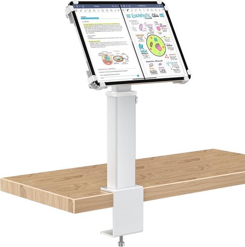AboveTEK iPad Clamp Mount Desk, Adjustable Tablet Holder Clamp with 360° Rotation & 180° Tilt, Fits 9.7"-13" Tablets, Anti-Theft iPad Desk Stand, Heavy-Duty Aluminum Tablet Stand, Perfect for Work in Kuwait