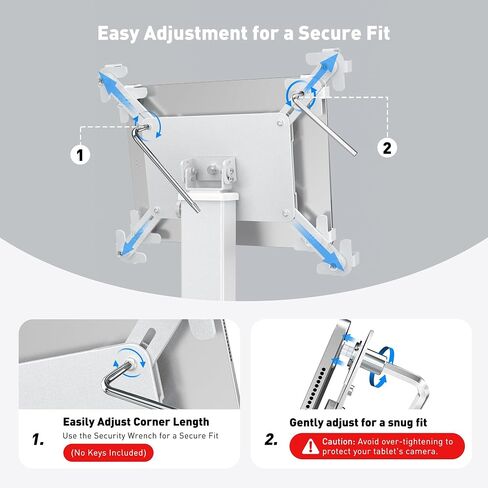 AboveTEK iPad Clamp Mount Desk, Adjustable Tablet Holder Clamp with 360° Rotation & 180° Tilt, Fits 9.7"-13" Tablets, Anti-Theft iPad Desk Stand, Heavy-Duty Aluminum Tablet Stand, Perfect for Work in Kuwait