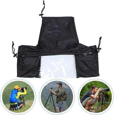 Black Camera Rain Cover with Dual Adjustable Sleeves and Window in Kuwait