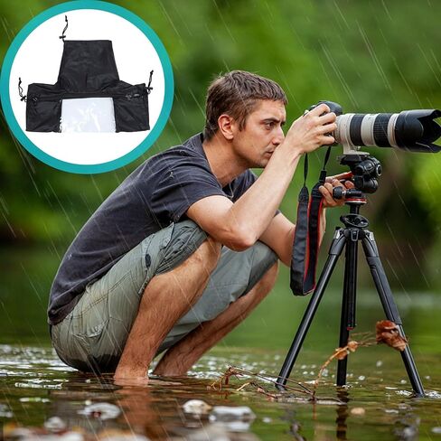 Black Camera Rain Cover with Dual Adjustable Sleeves and Window in Kuwait