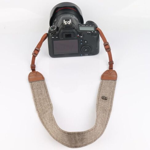 2pcs Brown Camera Strap for DSLR and Mirrorless Cameras, Cotton PU in Kuwait