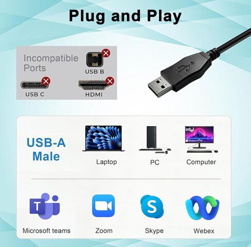 RJ9 to USB Cord Work for Plantronics Jabra Sennheiser Wireless DECT Headset in Kuwait