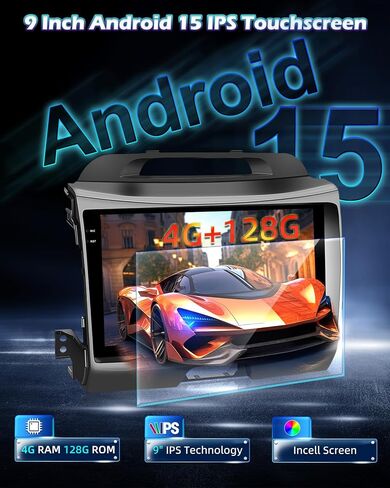 4GB+128GB Android Car Stereo for Kia Sportage 2010-2016 (Low/High-end), 9 inch Touchscreen Radio, Wireless CarPlay & Android Auto, GPS Navigation, Bluetooth 5.0, WiFi, Backup Camera, Plug & Play in Kuwait