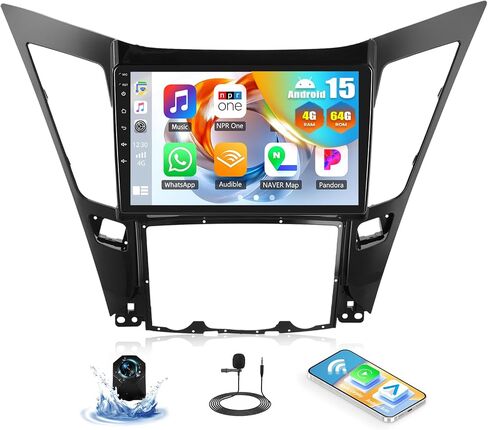 4G+64G Android 15 Car Stereo for Hyundai Sonata 2010-2015 with Wireless CarPlay Android Auto,9" HD Touchscreen Car Radio with WiFi,GPS Navigation,Bluetooth,FM/RDS SWC EQ+Backup Camera in Kuwait