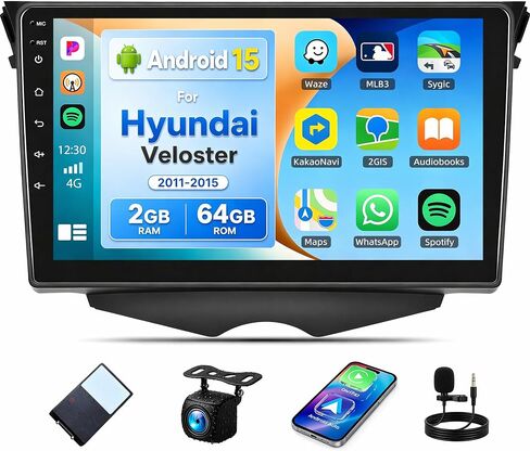 [4Core+64G] Android 15 Car Stereo Radio for Hyundai Veloster 2011-2015 in Kuwait