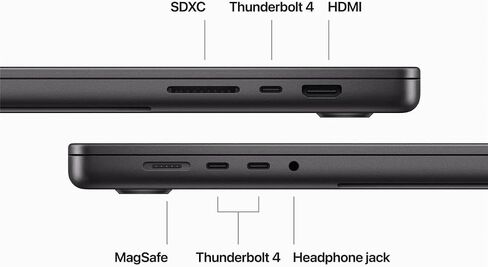 2023 Apple MacBook Pro with Apple M3 Pro Chip 12 core CPU 18 core GPU (16-inch, 36GB RAM, 1TB SSD Storage) (QWERTY English) Space Black (Renewed) in Kuwait