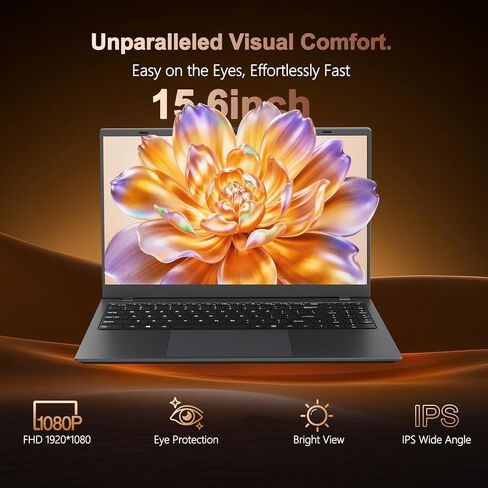 15.6 Inch Laptop Computer - 12GB RAM 128GB SSD, Pentium Gold 6500Y Processor (Beat N4500 Up to 3.4GHz), IPS FHD Display, Laptops for Students, Business, WiFi 5, BT5.0, HDMI, Type C in Kuwait