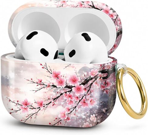 Compatible with AirPod 4 Case 2024 Hard Shell Protective Cover for Airpod 4th Generation with Gold Ring Keychain Shockproof Anti-Scratch Case for Women Men(Colorful Heart) in Kuwait