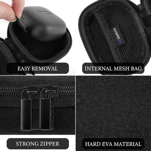 Geekria Shield Earbuds Case Compatible with Soundcore by Anker Liberty 4, 3 Pro, Life P3, Space A40, Replacement Hard Shell Travel Carrying Bag with Carabiner Clip (Black) in Kuwait