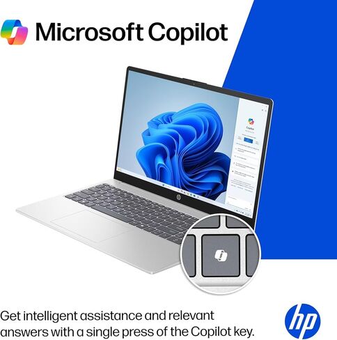 HP 15.6" Full HD Touch Screen Laptop Computer, Intel Core Ultra 5 225U, 8GB LPDDR5 RAM, 512GB Plce SSD, Wi-Fi 6, Ultra-Quiet Design, Long Battery Life, Windows 11 Pro, Natural Silver in Kuwait