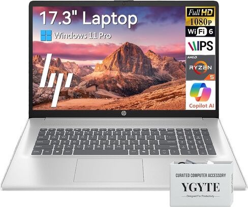 HP 17 Inch Laptop, 17.3" FHD IPS Display, AMD Ryzen 5, 24GB RAM, 1TB SSD in Kuwait
