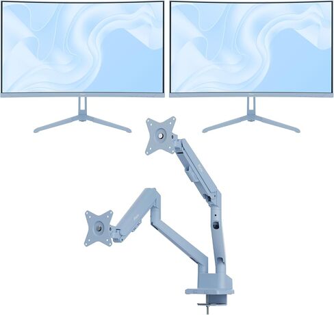 Pixio Two PXC248WAVE Blue 24 inch 200Hz Refresh Rate FHD 1080p Resolution 1500R Curve Fast VA Panel 1ms GTG Response Time HDR Curved Gaming Monitor and PS1D Wave Blue Dual Monitor Arm - Fits up to 32 in Kuwait