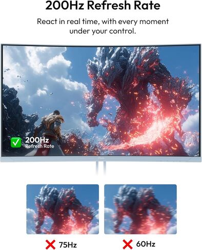 Pixio Two PXC248WAVE Blue 24 inch 200Hz Refresh Rate FHD 1080p Resolution 1500R Curve Fast VA Panel 1ms GTG Response Time HDR Curved Gaming Monitor and PS1D Wave Blue Dual Monitor Arm - Fits up to 32 in Kuwait