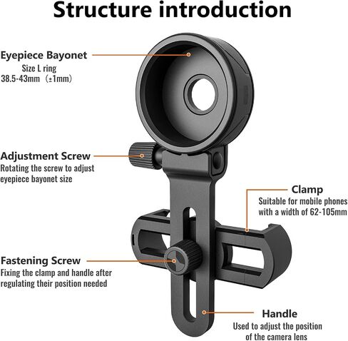 Phone Bracket CM-8 Adjustable Phone Camera Clip Mount Spotting Scope Adapter Precise Focusing Photo Shooting Bracket Parts new in Kuwait