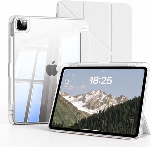 Clear Case for iPad Pro 11 M5/M4 2025/2024,Slim Y-Fold Cover,Pink in Kuwait