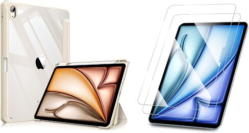 Fintie Hybrid Slim Case for iPad Air 11-inch Bundle with HD Clear 9H Hardness Tempered Glass Screen Protector in Kuwait