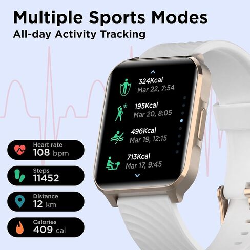 Motorola Moto Watch 70 - Health and Fitness Bluetooth Smartwatch for Every Day Wear, Advanced Health Features, Up to 10 Days Battery Life - Compatible with Android and iOS - Rose Gold in Kuwait