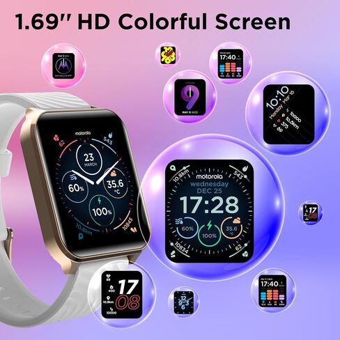 Motorola Moto Watch 70 - Health and Fitness Bluetooth Smartwatch for Every Day Wear, Advanced Health Features, Up to 10 Days Battery Life - Compatible with Android and iOS - Rose Gold in Kuwait