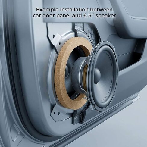 QWORK Wooden Speaker Spacer Rings, 8 Pcs 6.5" Car MDF Speaker Ring, MDF Tweeter Wood Rings for 6.5 Inch Speakers in Kuwait