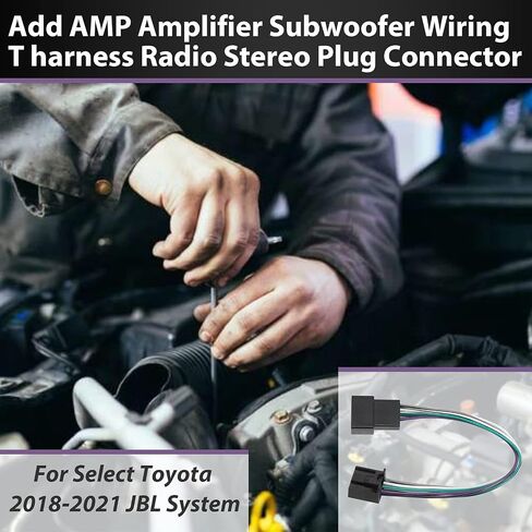 RED WOLF Dash Tweeter Wiring Harness w/Radio Add Amplifier Subwoofer Wire T-Harness Replacement for Toyota Camry RAV4 Tacoma Corolla Non-JBL System 2018-2021 in Kuwait
