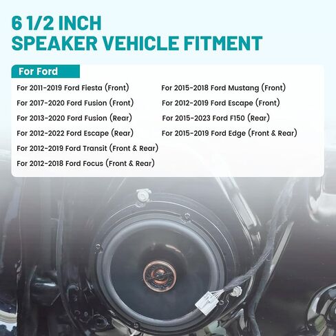 NuIth 5"x7" / 6"x8" to 6.5" Door Speaker Spacer Bracket Adapter for Select 1992-2014 Ford/Lincoln/Mercury + 6X9 Universal Plastic Vehicle Speaker Spacer in Kuwait