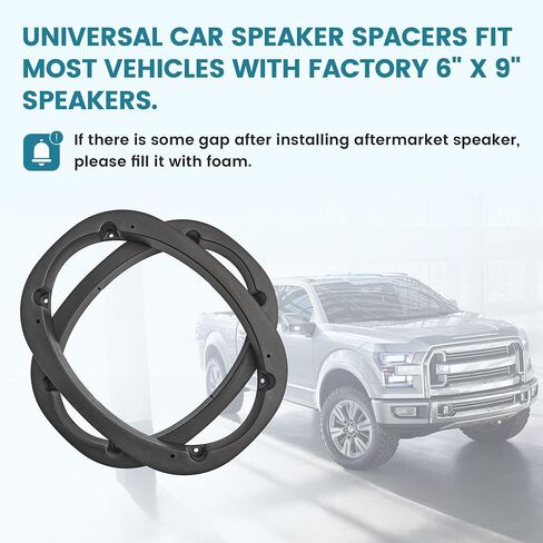 NuIth 5"x7" / 6"x8" to 6.5" Door Speaker Spacer Bracket Adapter for Select 1992-2014 Ford/Lincoln/Mercury + 6X9 Universal Plastic Vehicle Speaker Spacer in Kuwait