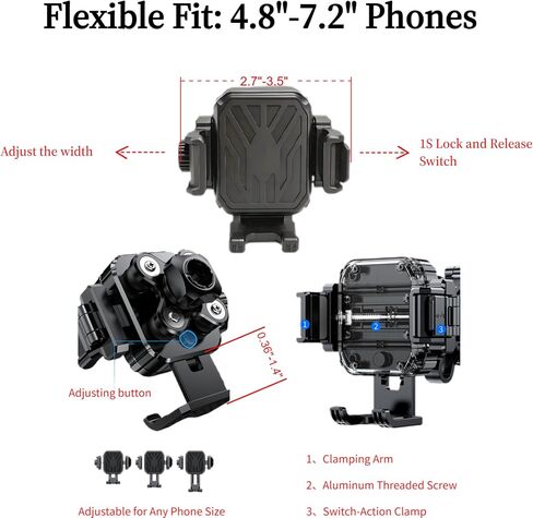 Phone Mount, AMPS Aluminum Base, 4.8-7.2" Phones in Kuwait