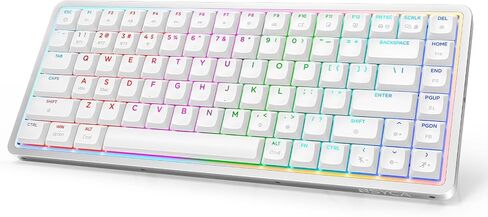 Air75 Low Profile Mechanical Keyboard Wireless, 75% Aluminum Frame, Hot Swappable, Shine Through PBT Keycaps, RGB Backlit, Bluetooth/2.4GHz/USB-C, Gaming Keyboard for Mac Windows (White) in Kuwait