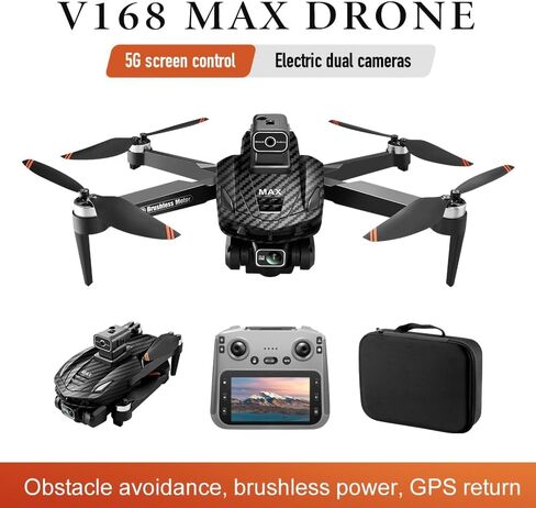 GPS Drone Equipped with Camera & 4.5-inch LCD Screen Transmitter, Max 3280ft Remote Control Distance, Built-in Standard Long-Life Battery; Features Auto Return, Follow-Me, One-Click Homecoming, Gesture Control, One Key Takeoff & Landing, Altitude Hold and in Kuwait