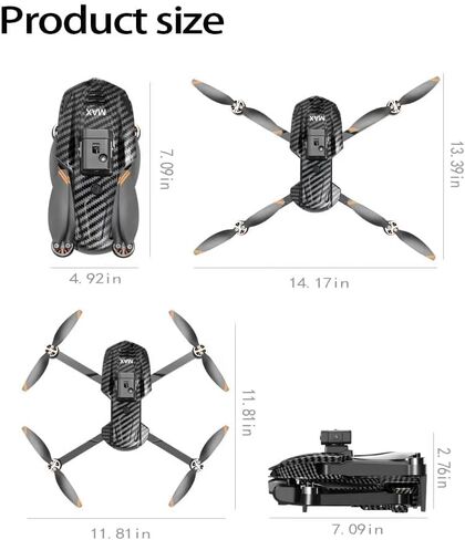 GPS Drone Equipped with Camera & 4.5-inch LCD Screen Transmitter, Max 3280ft Remote Control Distance, Built-in Standard Long-Life Battery; Features Auto Return, Follow-Me, One-Click Homecoming, Gesture Control, One Key Takeoff & Landing, Altitude Hold and in Kuwait