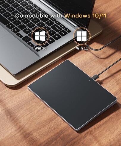 Wired Large USB Trackpad Touchpad for Windows 11/10, Grey Black in Kuwait