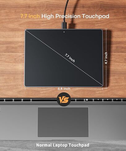 Wired Large USB Trackpad Touchpad for Windows 11/10, Grey Black in Kuwait