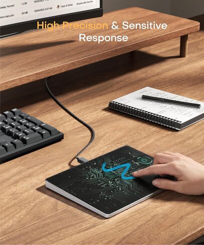 Wired Large USB Trackpad Touchpad for Windows 11/10, Grey Black in Kuwait