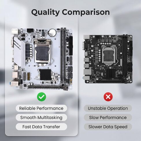 Cuifati H510 ITX Motherboard for LGA1200, Dual Channel DDR4 64GB, M.2 NVMe PCIe 3.0 X4, with VGA Ports for Desktop PC in Kuwait