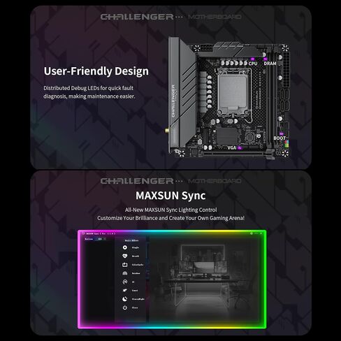 MAXSUN MS-Challenger H810ITX Mini-ITX Motherboard with Wi-Fi 6 in Kuwait