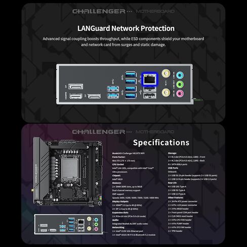 MAXSUN MS-Challenger H810ITX Mini-ITX Motherboard with Wi-Fi 6 in Kuwait