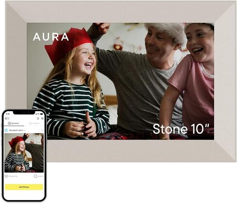 Aura Digital HD Picture Frame, Best Frame for Gifting, Carver, 10" Black (10" - Gravel) in Kuwait