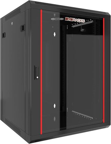 Sysracks - Network Data Cabinet - 15U Rack Mount - Wall Mount IT Rack - Locking - Server Rack - 18-Inch deep Data Rack - Locking Server Rack Cabinet Glass Door in Kuwait