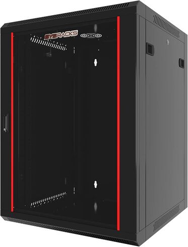 Sysracks - Network Data Cabinet - 15U Rack Mount - Wall Mount IT Rack - Locking - Server Rack - 18-Inch deep Data Rack - Locking Server Rack Cabinet Glass Door in Kuwait