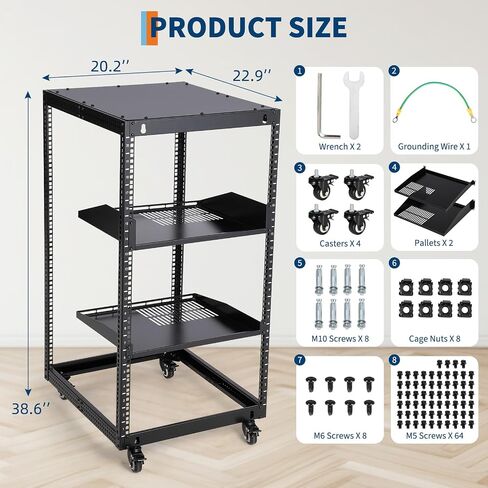 20U Open Frame Network Rack Heavy Duty Steel Server Rack Shelf in Kuwait