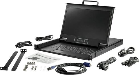 StarTech.com Rackmount KVM Console HD 1080p - Single Port VGA KVM w/17 LCD Monitor - 1U LCD KVM Server Rack Drawer w/Cables - USB Support in Kuwait