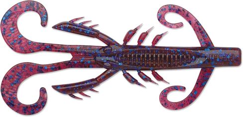 CrushCity Hedgehog Soft Plastic Creature Bait, Compact Multi-Action Design for Finesse Rigs, Jigs & Pressured Bass, 4", Plum in Kuwait