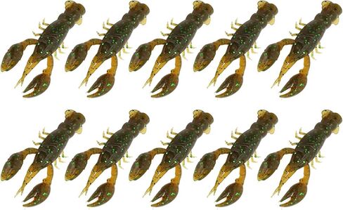 Generic 10pcs Soft Fishing Lure, High Simulation PVC Shrimp Artificial Bait with Lifelike Swimming Action, for Bass Mandarin Fish Black Fish Perch Carp in Kuwait