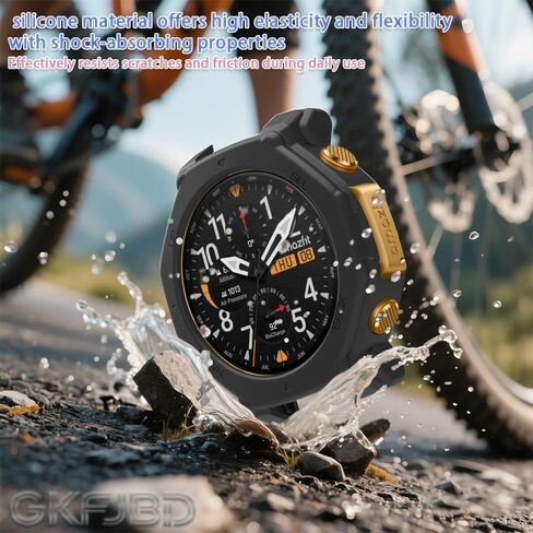 Compatible for amazfit t-rex 3 pro outdoor smart watch 48mm screen protector & Case,HD Tempered Glass Protective Film and Silicone Soft Cases (Pack of 3+2 )[Not for 44mm] in Kuwait