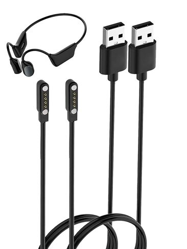 [2 Pack] for mocodi WA-Z18 Bone Conduction Headphones Charging Cable, 3-Layer Safe Charging Protection, Ultra-Soft Flexible Cable, Safe Material, Black in Kuwait