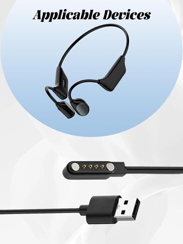 [2 Pack] for mocodi WA-Z18 Bone Conduction Headphones Charging Cable, 3-Layer Safe Charging Protection, Ultra-Soft Flexible Cable, Safe Material, Black in Kuwait