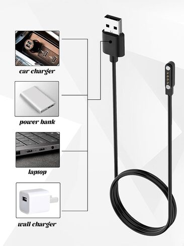 [2 Pack] for mocodi WA-Z18 Bone Conduction Headphones Charging Cable, 3-Layer Safe Charging Protection, Ultra-Soft Flexible Cable, Safe Material, Black in Kuwait