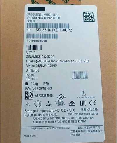 6SL3210-1KE11-8UP2 New and Sealed in Box 6SL32101KE118UP2 1 Year Warranty in Kuwait