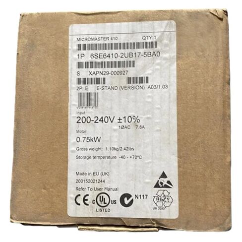 6SE6410-2UB17-5BA0 New and Sealed in Box 6SE64102UB175BA0 1 Year Warranty in Kuwait