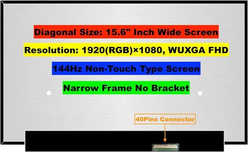 EM EMAJOR TECH New Screen Replacement for HP Victus 15-FA1005NR 9W101UA 1920X1080 FHD 144Hz Non-Touch LCD LED Display with Set of Tape and Tools in Kuwait